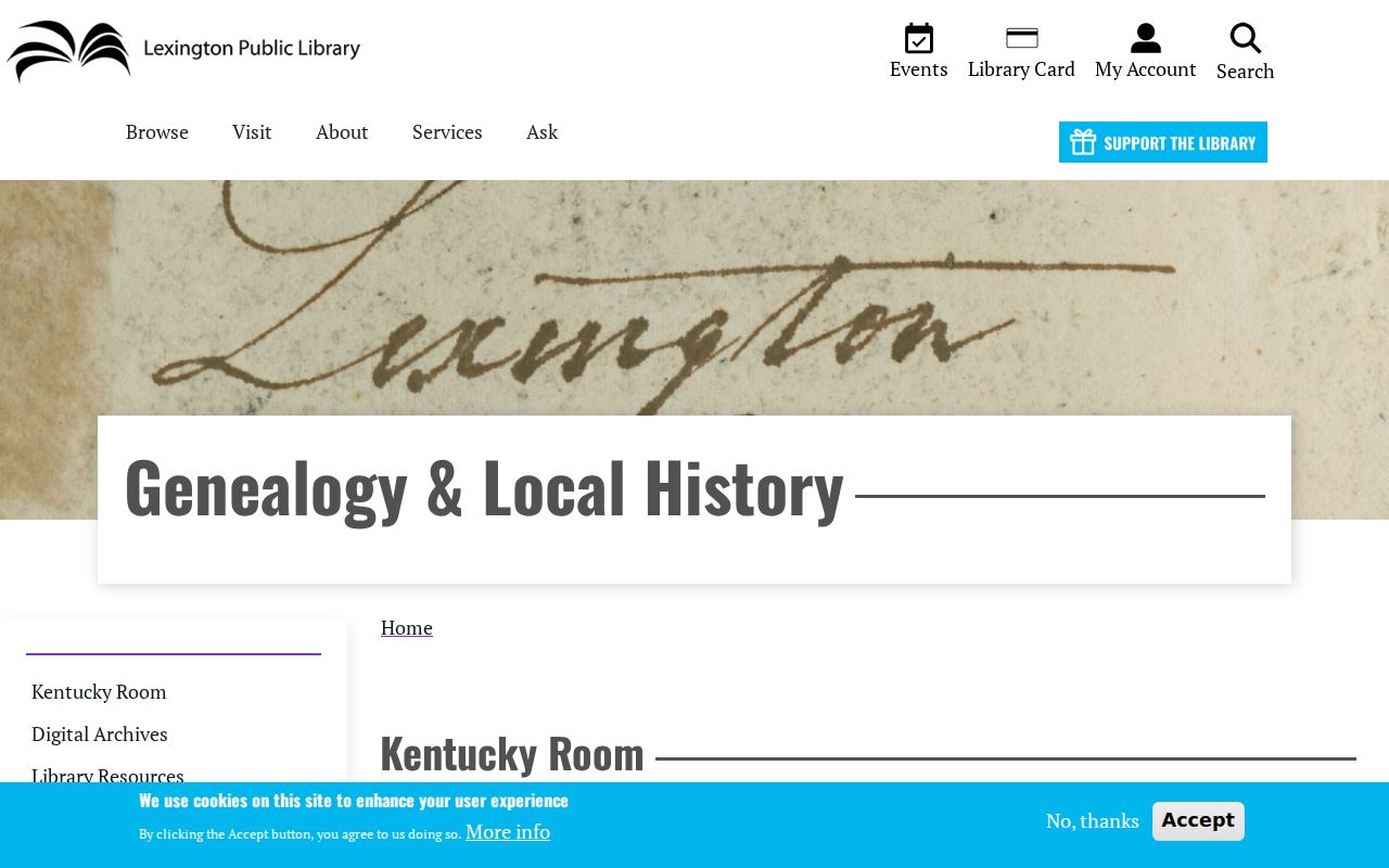 Kentucky city directory and local history resources at the Lexington Public Library Kentucky Room